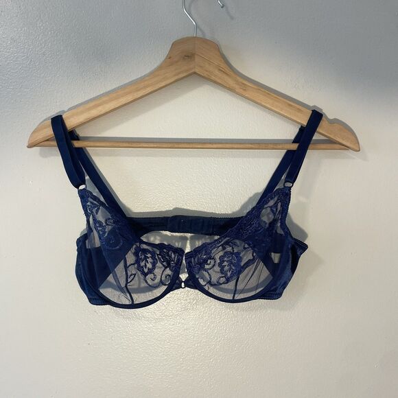 Vintage Victoria’s Secret Gold Label Floral Bra Lace Sz 34C - Picture 1 of 5